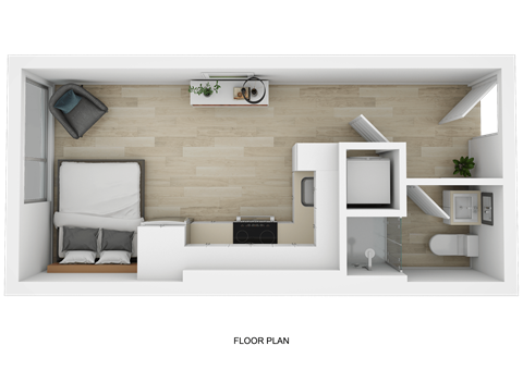 MERX Slabtown Apartments in Portland, Oregon Studio Floor Plan